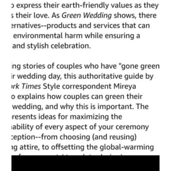 GREEN WEDDINGS ECO FRIENDLY ENVIRONMENTALLY WEDDING PLANS PLANNING GUIDE Book - Picture 2 of 4